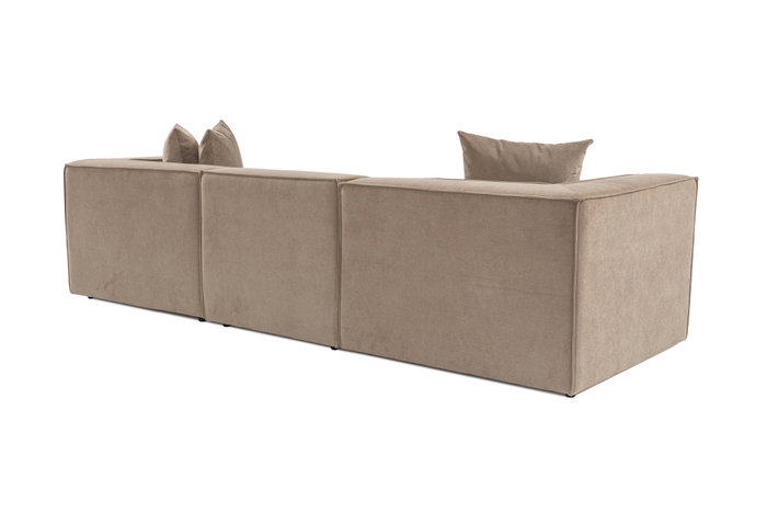 Atelier Del Sofa Sofá Sora 3 de 3 Plazas, Color Cappuccino, Tela 100% Lino, 270 cm Ancho